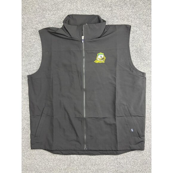 Oregon Ducks Vest Mens XL Black NCAA Football Cutter & Buck Packable Charter